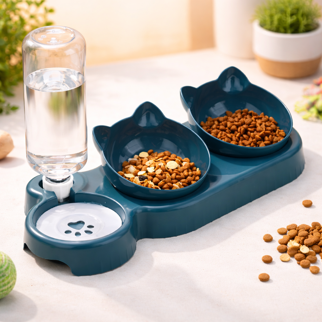 🍽️💧 3-in-1 Cat Food Bowl