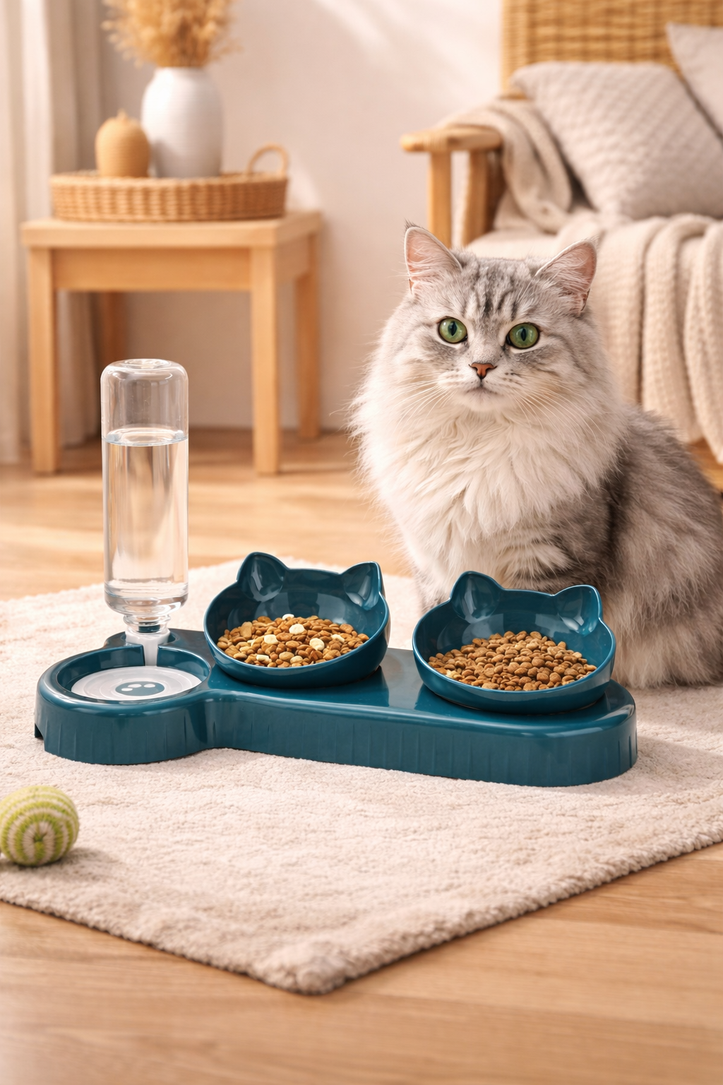 🍽️💧 3-in-1 Cat Food Bowl