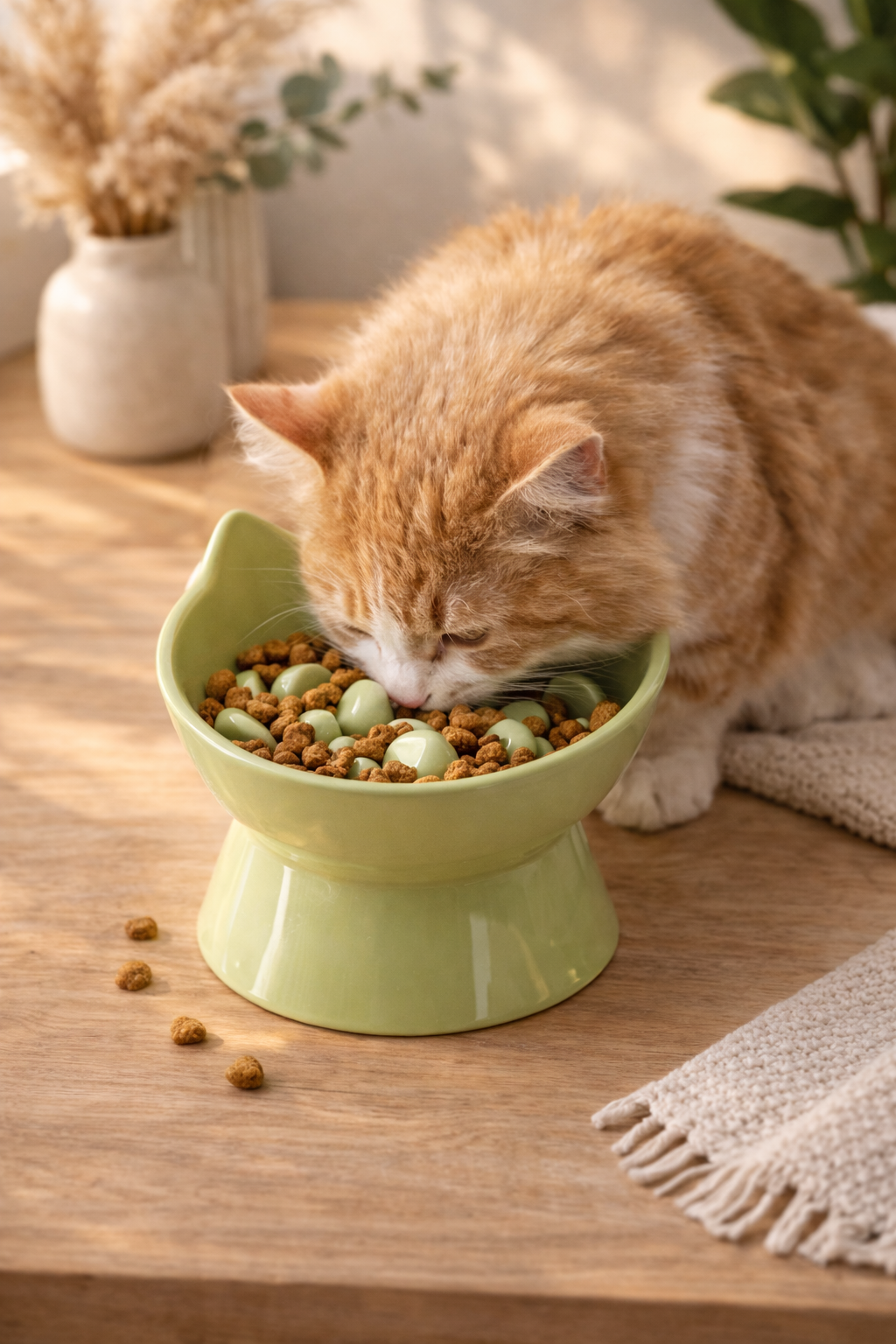 🍽️ Elevated slow feeder cat bowl