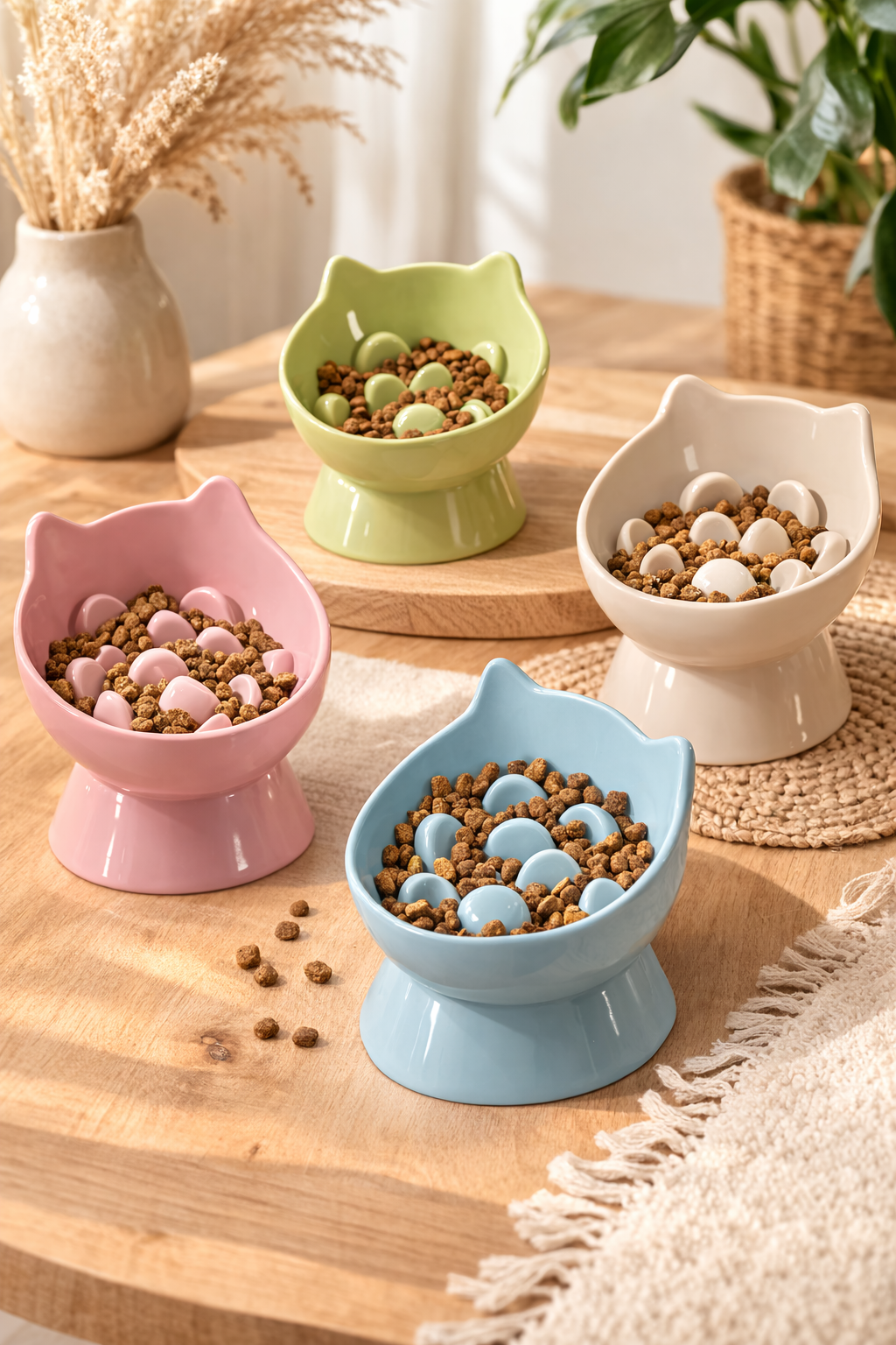 🍽️ Elevated slow feeder cat bowl