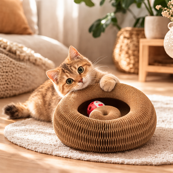 🪵 Griffoir accordéon interactif pour chat