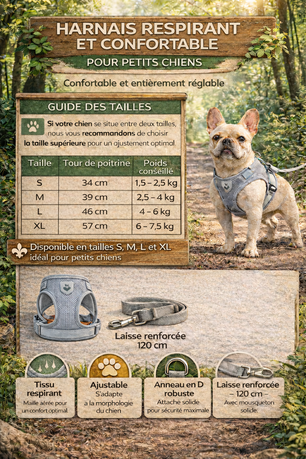 🦺 Breathable Harness for Puppies & Very Small Dogs