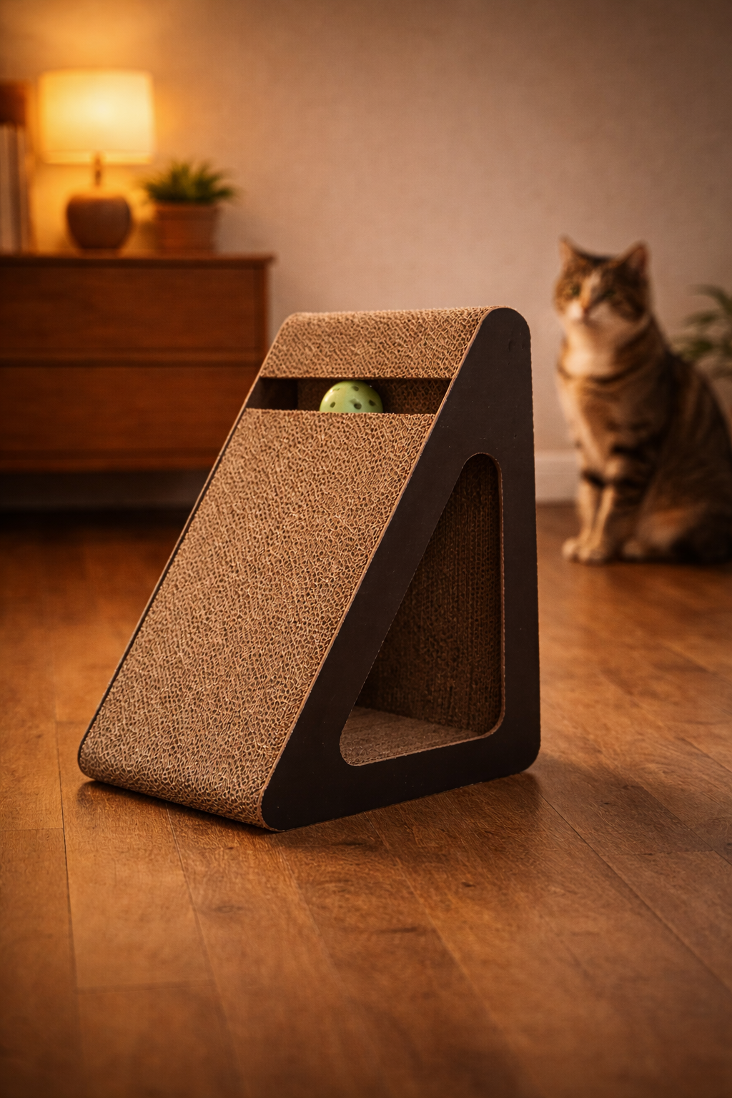 🪵 Interactive 2-in-1 scratching post