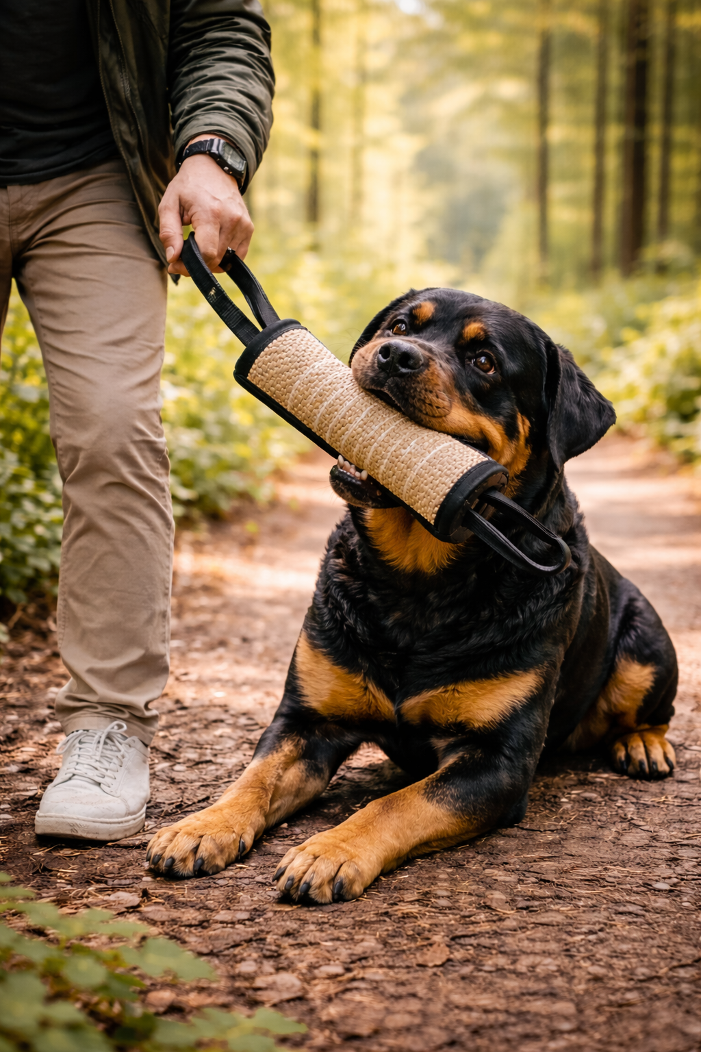 🧱 Coussin à mâcher en jute pour chien puissant Canalisation • Mastication encadrée