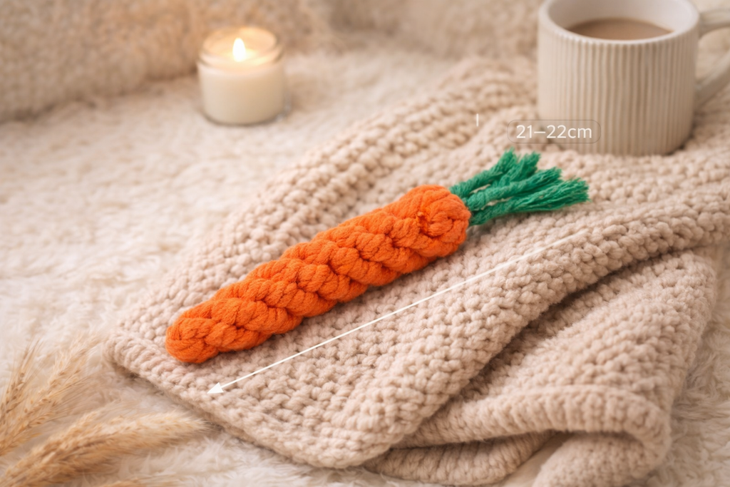 🥕🐶 Jouet à mâcher carotte pour chien  -  Mastication douce, occupation calme