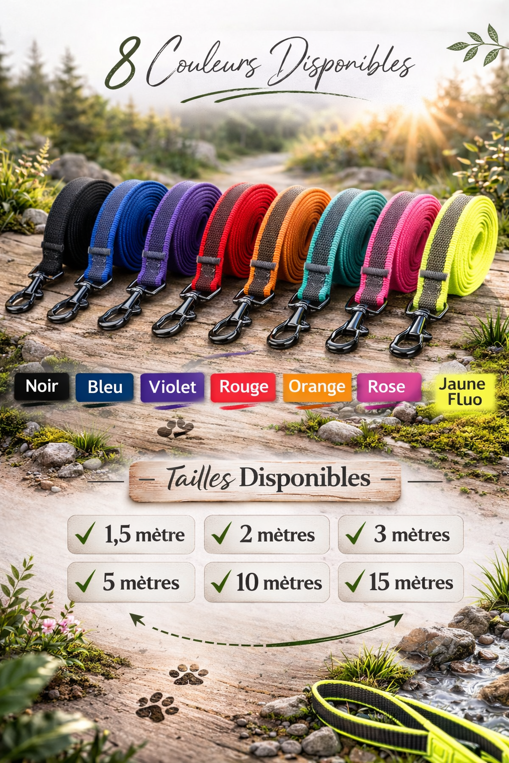 🧵Laisse classique pour chien Liberté contrôlée • Promenade quotidienne • Usage polyvalent