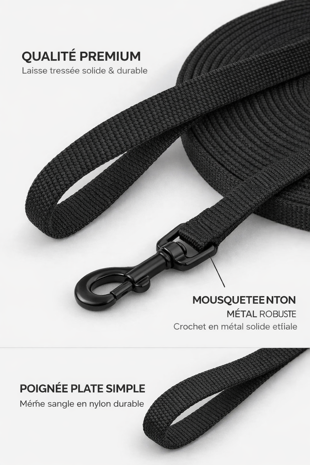 🧵Laisse classique pour chien Liberté contrôlée • Promenade quotidienne • Usage polyvalent
