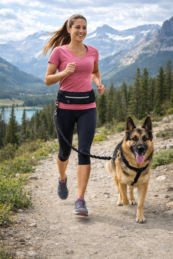 🏃‍♂️ Laisse mains libres avec ceinture & sacoche Marche active & course avec votre chien