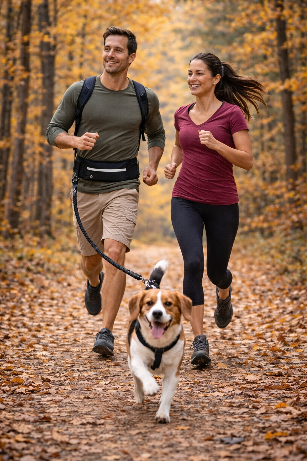 🏃‍♂️ Hands-free with belt & pouch Power walking & running with your dog