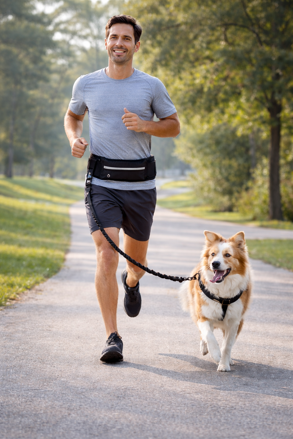 🏃‍♂️ Hands-free with belt & pouch Power walking & running with your dog