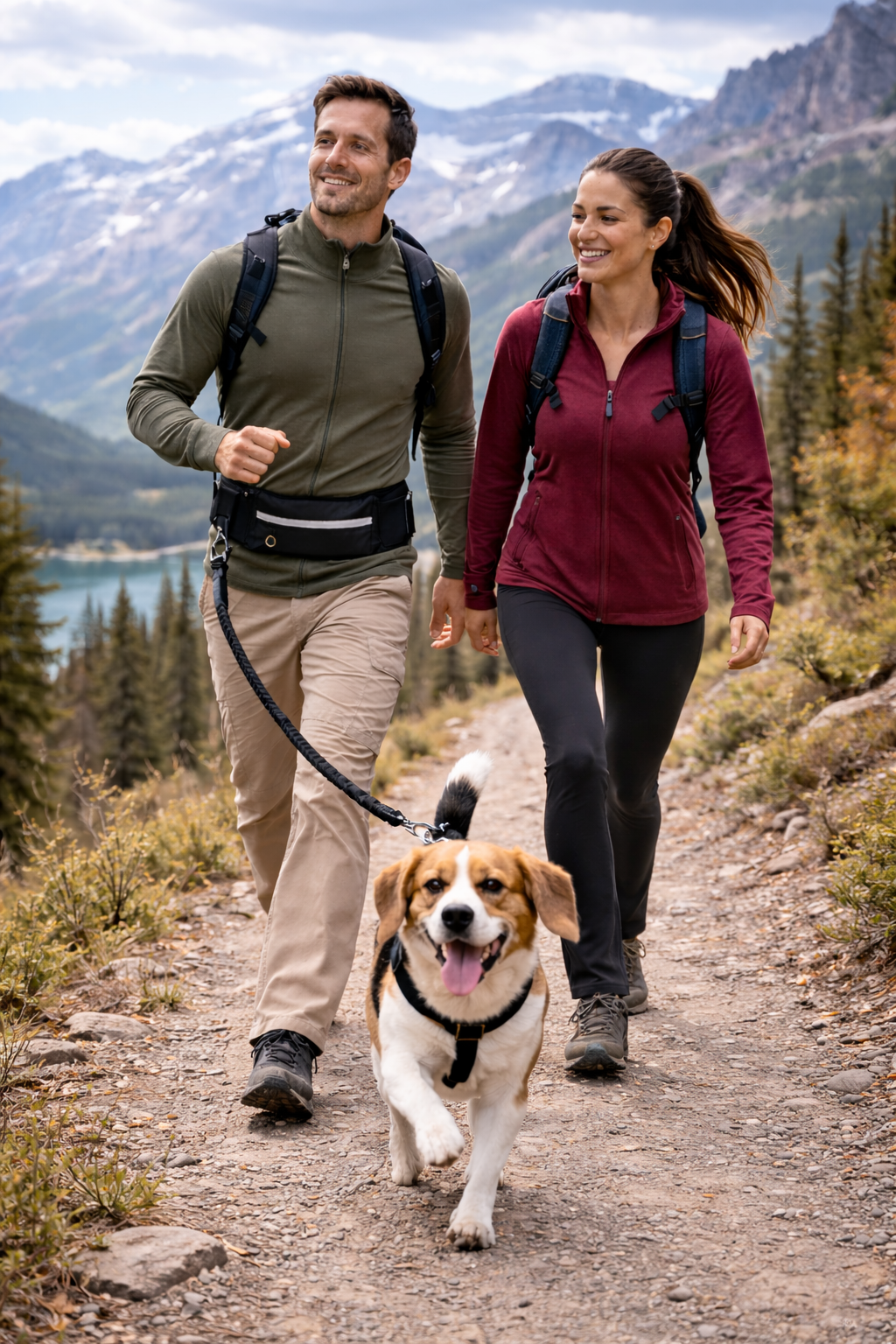 🏃‍♂️ Hands-free with belt & pouch Power walking & running with your dog