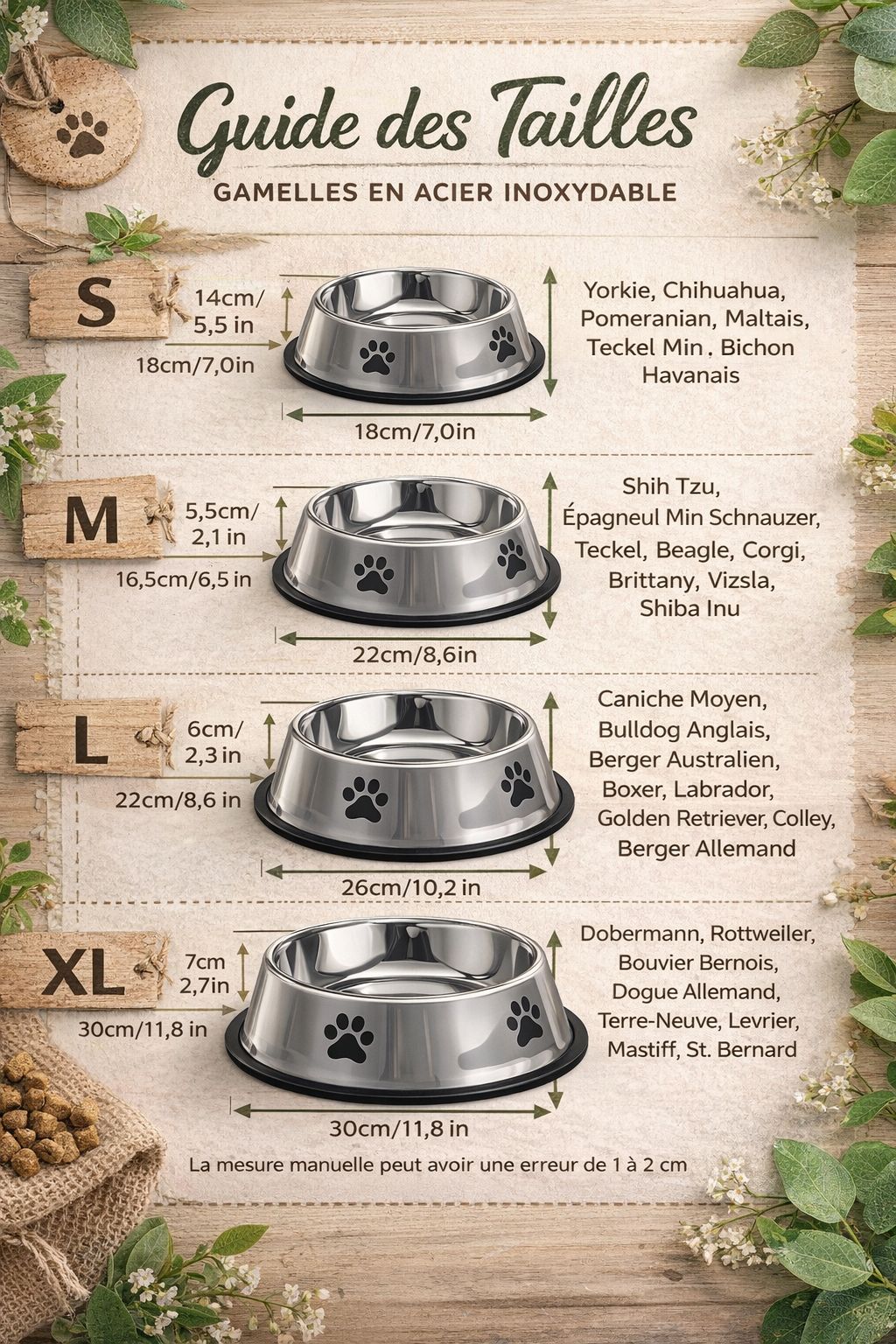 🥣 Gamelle classique en inox — Simplicité & stabilité
