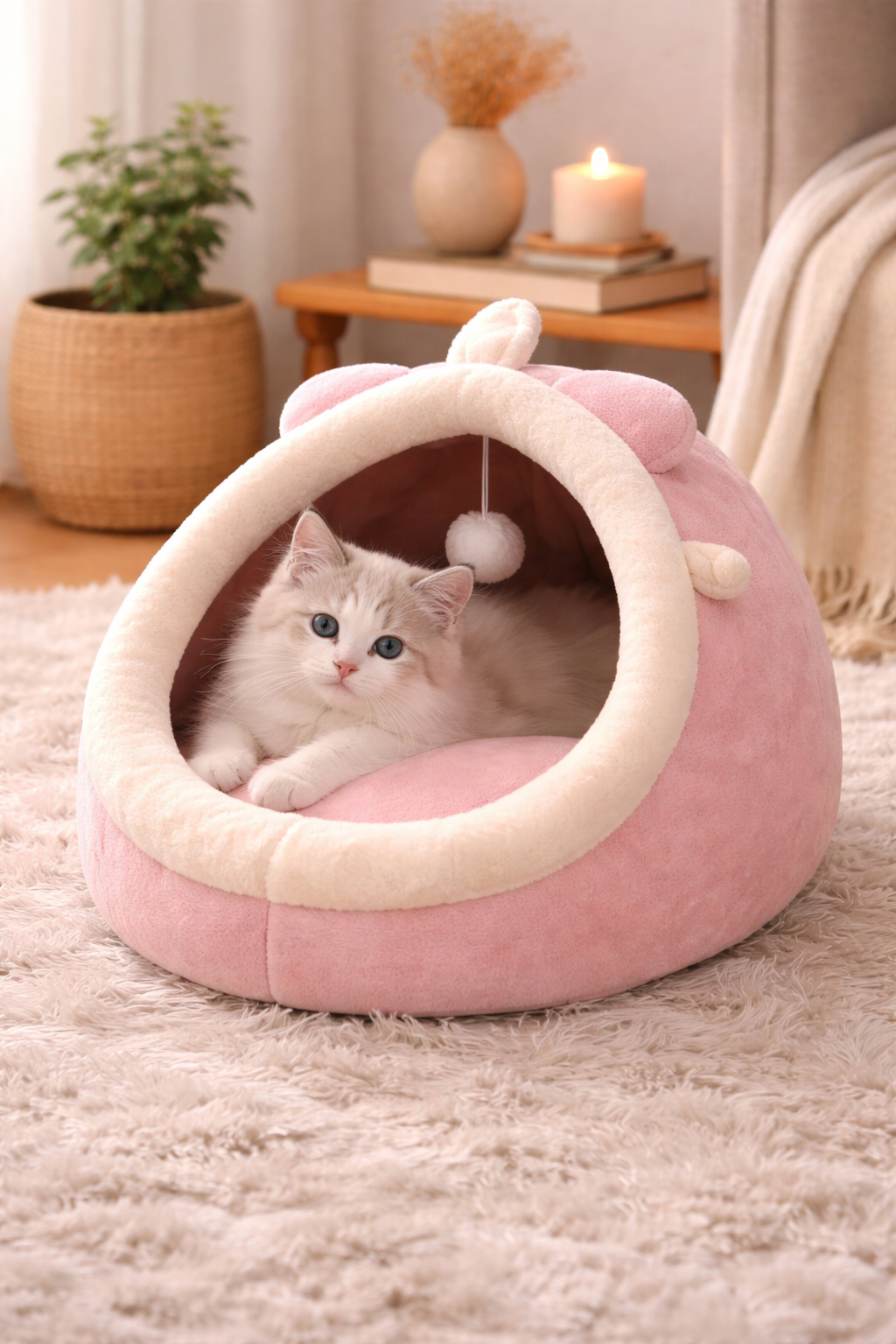 🛖 Calming Cat Cocoon Bed — Secure Haven for Cats