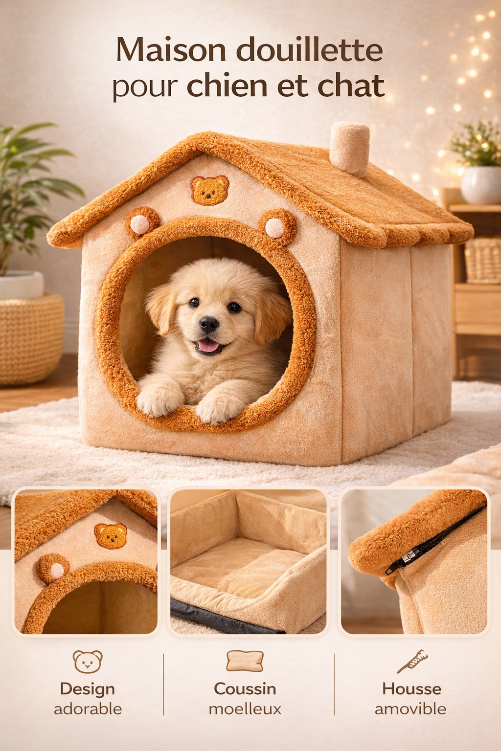 🏠 Cozy house for mini dogs & small cats