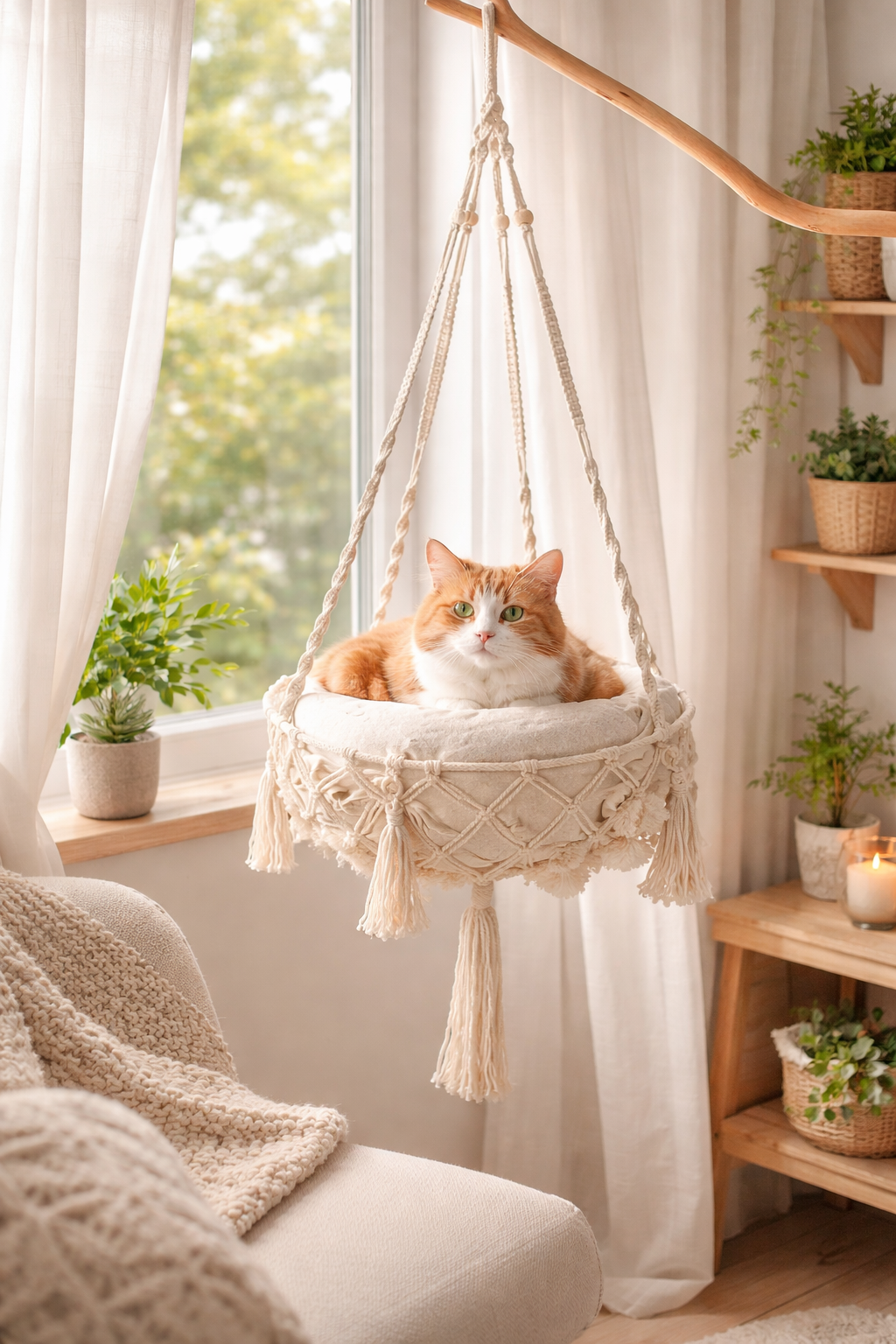 🪢 Woven Hanging Hammock — Bohemian Aerial Retreat