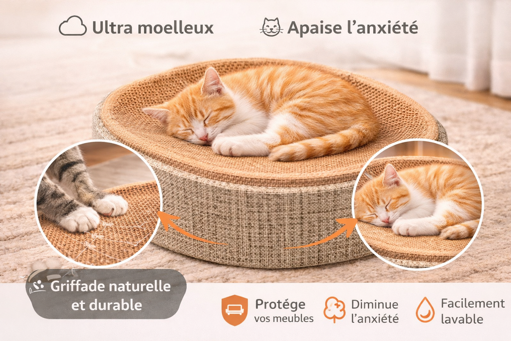 🐱 2-in-1 Concave Scratch Board — Natural Rest &amp; Scratch