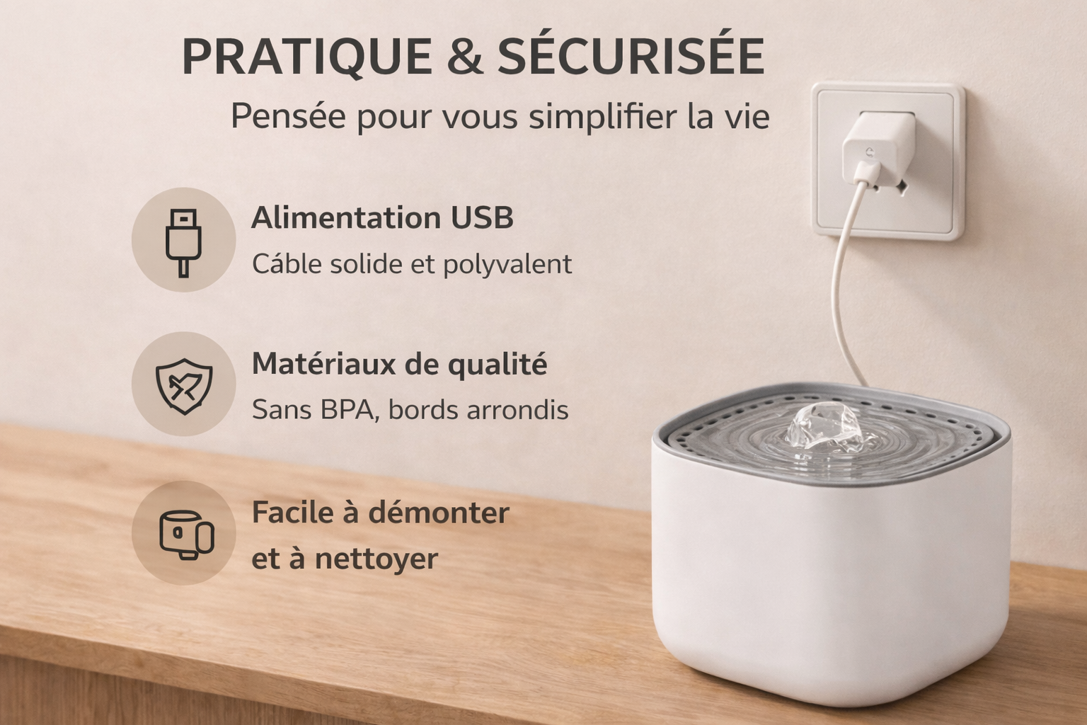 💧 3L Water Fountain — Natural & Continuous Hydration