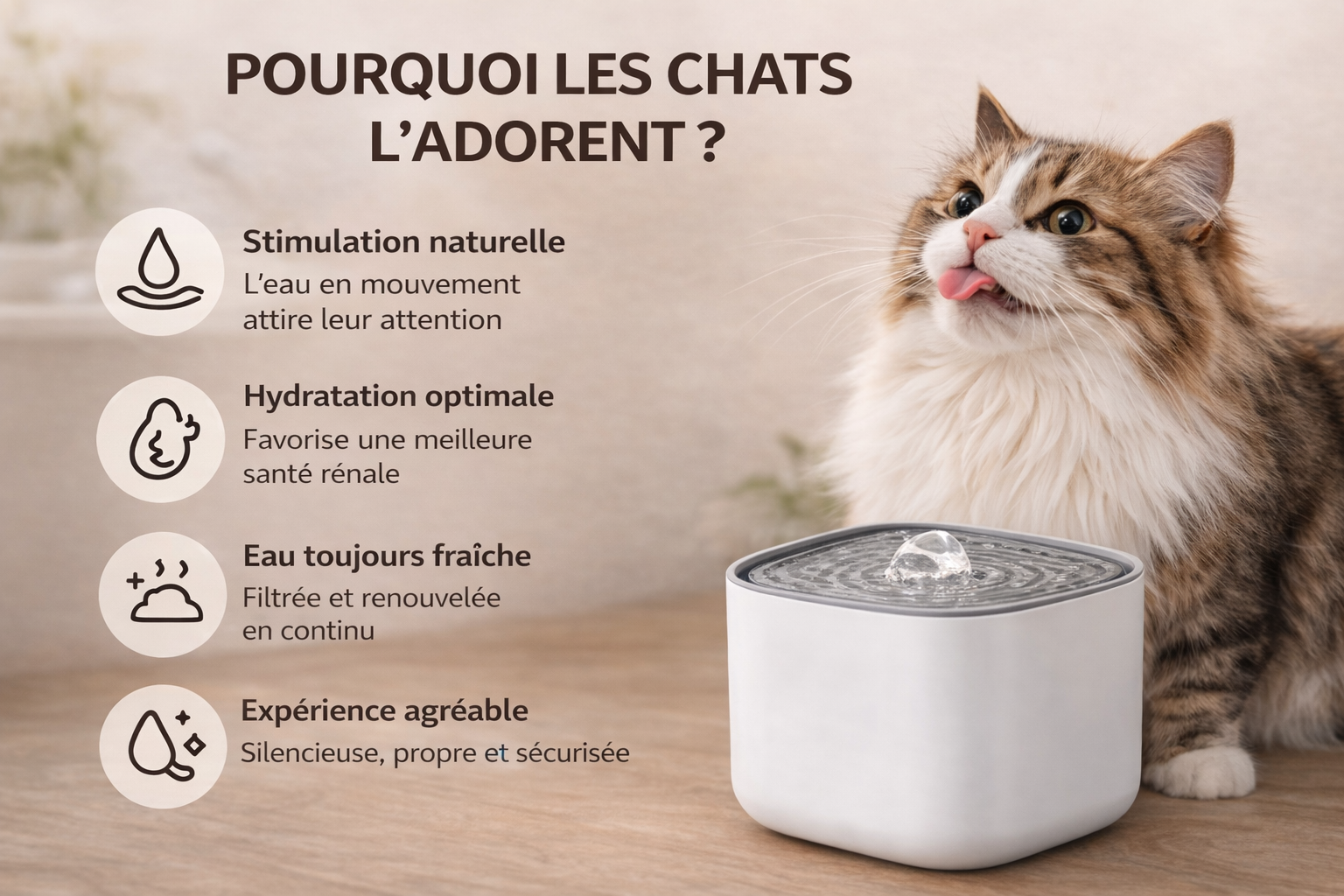 💧 3L Water Fountain — Natural & Continuous Hydration