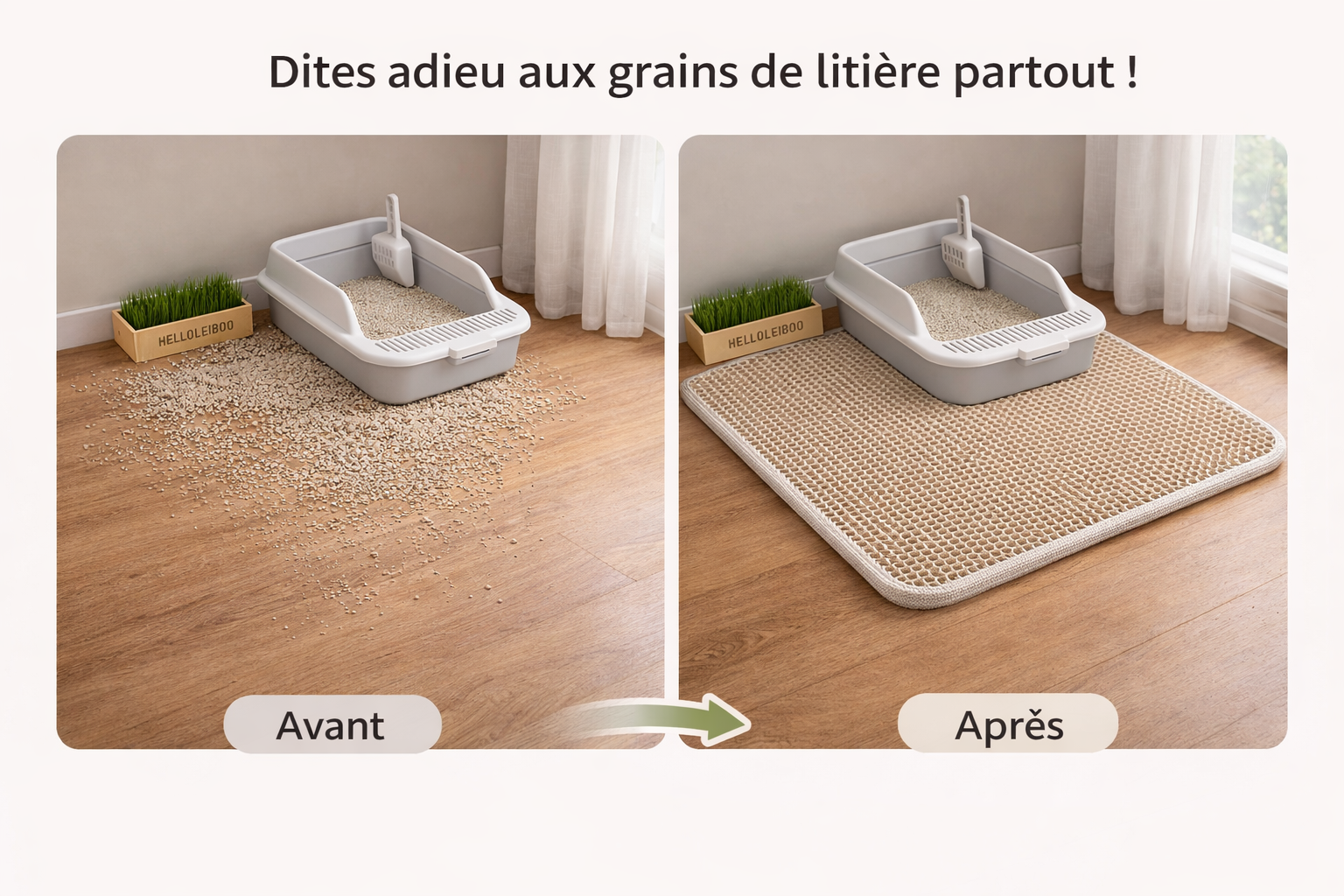 ⚫ Tapis de litière double couche — Propreté maîtrisée