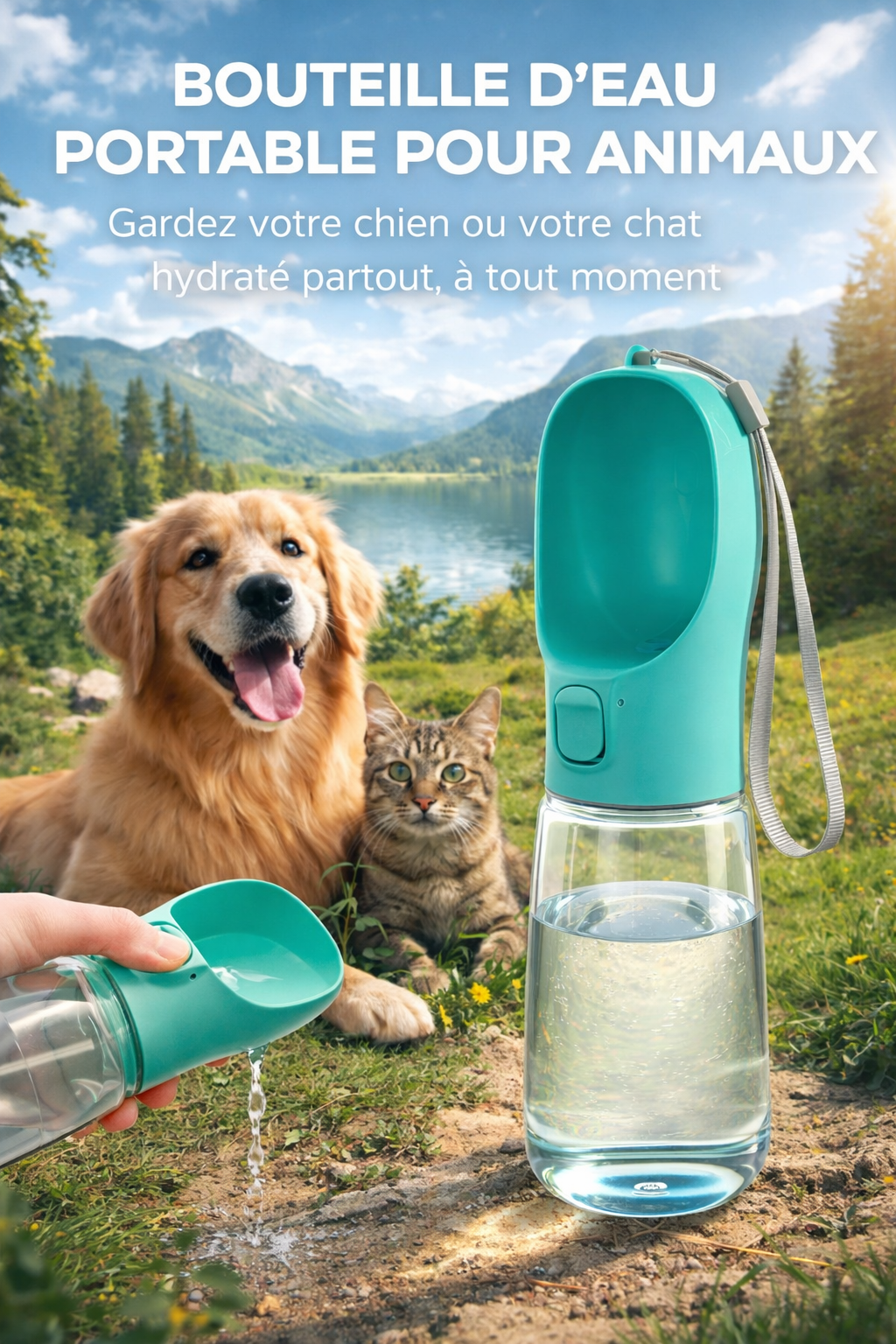 💧Portable dog & cat water bottle