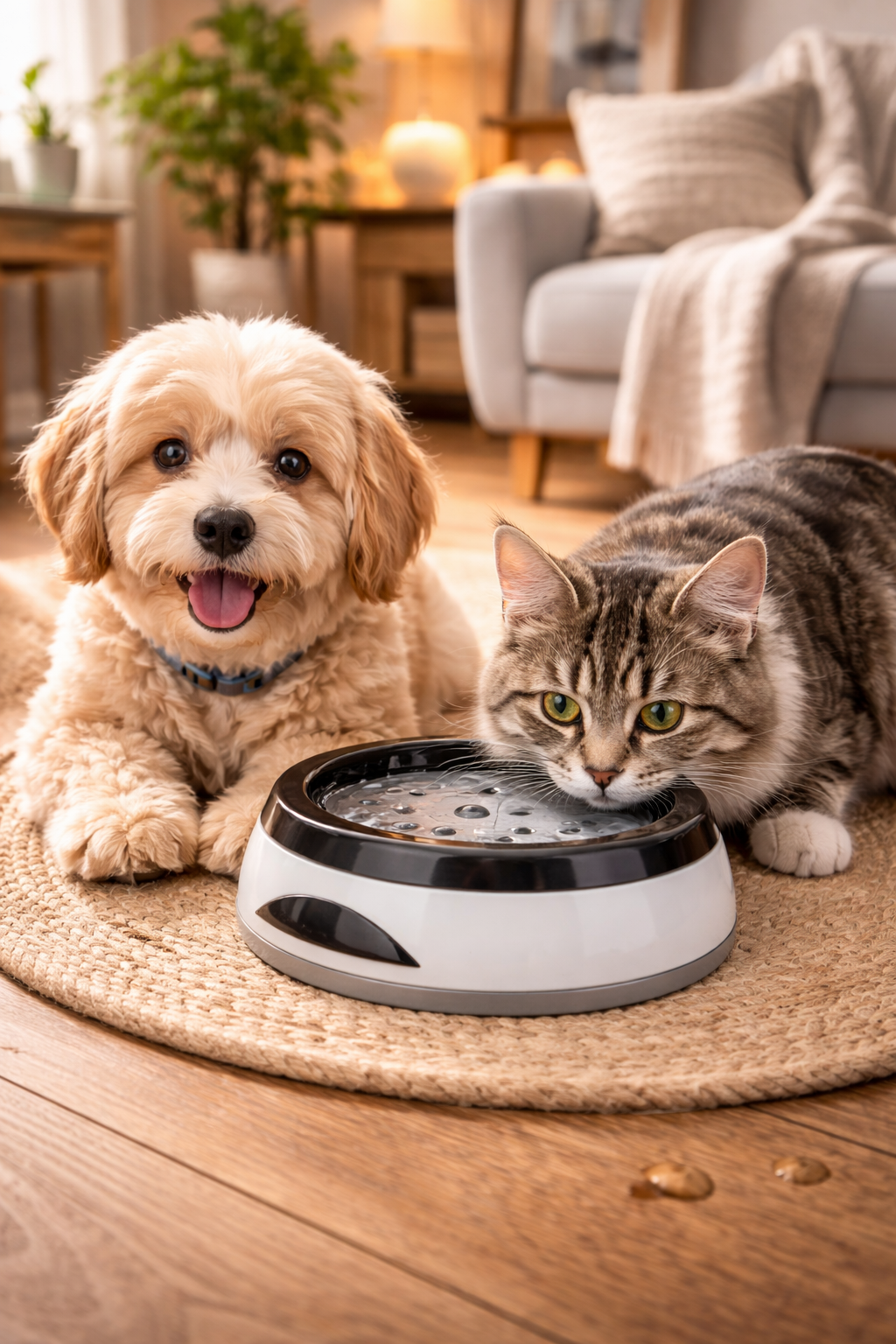 💧 Gamelle à eau à disque flottant — Petits chiens & chats