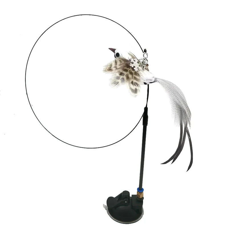 🎣 Interactive Cat Wand with Suction Cup Base
