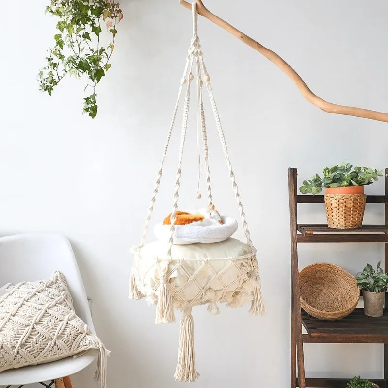 🪢 Woven Hanging Hammock — Bohemian Aerial Retreat