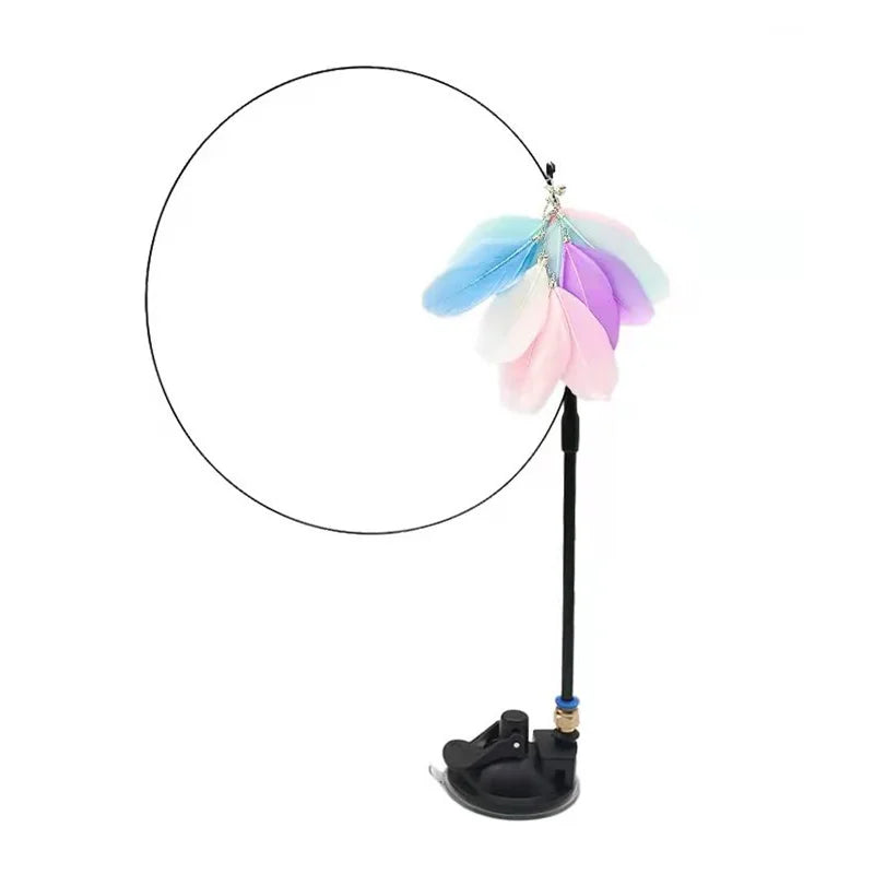 🎣 Interactive Cat Wand with Suction Cup Base