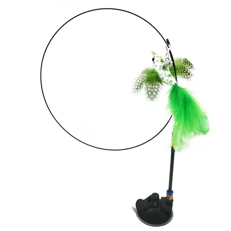 🎣 Interactive Cat Wand with Suction Cup Base