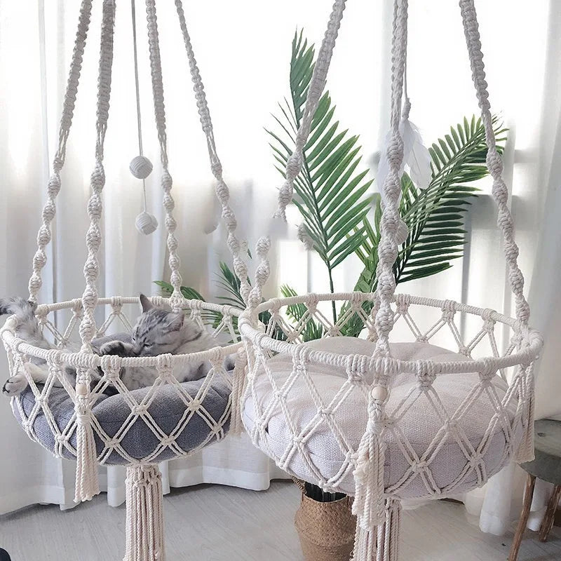 🪢 Woven Hanging Hammock — Bohemian Aerial Retreat