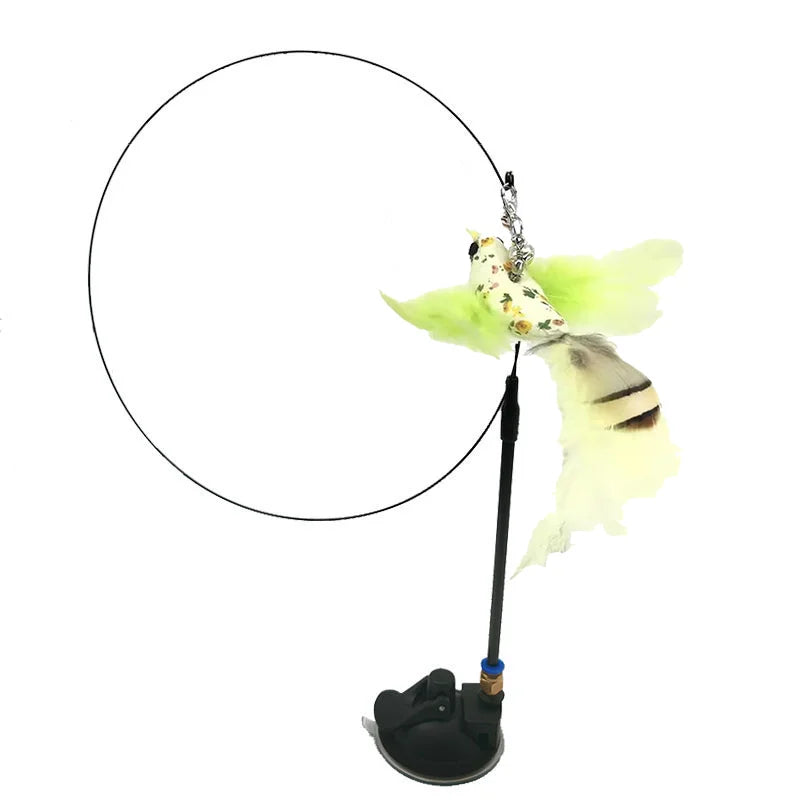 🎣 Interactive Cat Wand with Suction Cup Base