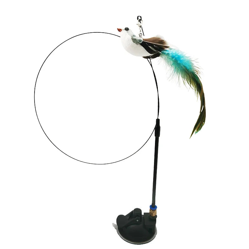 🎣 Interactive Cat Wand with Suction Cup Base